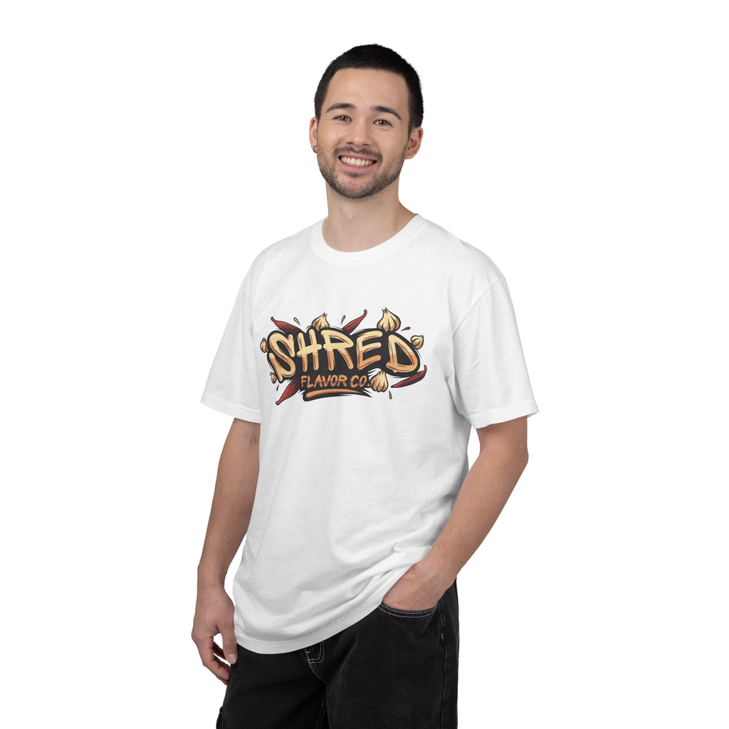 Garlic Rage T-Shirt — 'Shred Flavor Co.' Garlic Mascot Graphic Tee