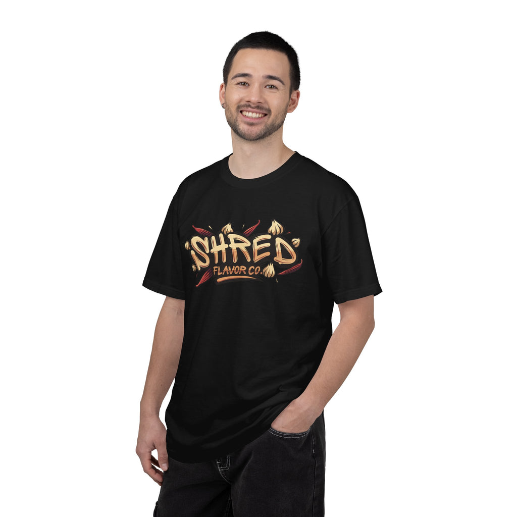 Garlic Rage T-Shirt — 'Shred Flavor Co.' Garlic Mascot Graphic Tee